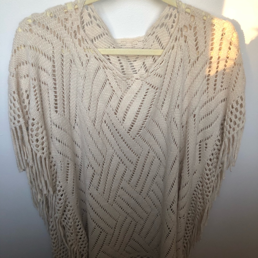 Cream Knit Shawl/Poncho